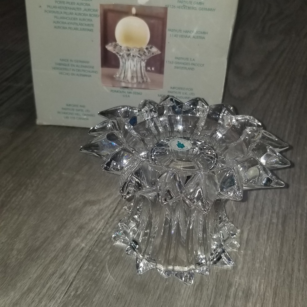 PartyLite 24% Lead Crystal Candle Holder EEUC